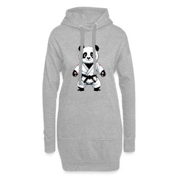 Panda Kampfkünstler im Gi - Hoodie-Kleid - Grau meliert - Vorne