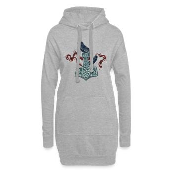 Wikinger Viking Legende Seemann Odin Rabe Kämpfer - Hoodie-Kleid - Grau meliert - Vorne