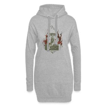 Wikinger Viking Legende Seemann Odin Rabe Kämpfer - Hoodie-Kleid - Grau meliert - Vorne