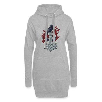 Wikinger Viking Legende Seemann Odin Rabe Kämpfer - Hoodie-Kleid - Grau meliert - Vorne