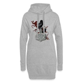 Wikinger Viking Legende Seemann Odin Rabe Kämpfer - Hoodie-Kleid - Grau meliert - Vorne