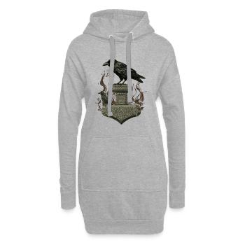 Wikinger Viking Legende Seemann Odin Rabe Kämpfer - Hoodie-Kleid - Grau meliert - Vorne