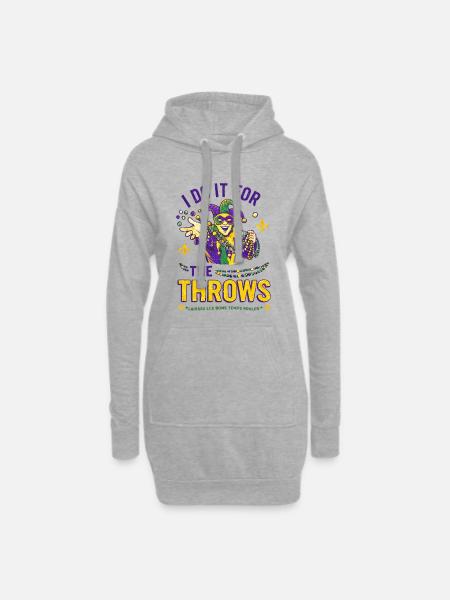 Mardi Gras Jester Beads - Hoodie-Kleid - Grau meliert