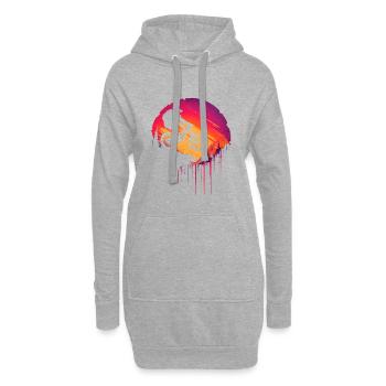 VTT à l’ancienne - Sweat-shirt à capuche long Femme - gris chiné - Devant