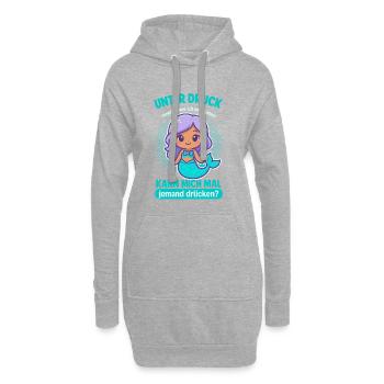 Unter Druck Meerjungfrau - Hoodie-Kleid - Grau meliert - Vorne