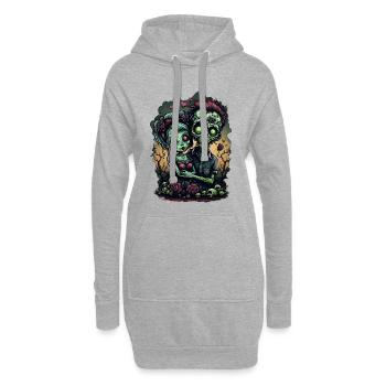 Valentine Zombie Love - Sweat-shirt à capuche long Femme - gris chiné - Devant