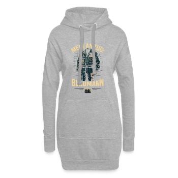 Mein Anzug Blaumann, monteur spruch - Hoodie-Kleid - Grau meliert - Vorne