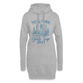 New York Girls Trip 2027 - Hoodie-Kleid - Grau meliert - Vorne