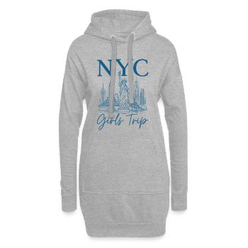 Voyage des filles à New York - Sweat-shirt à capuche long Femme - gris chiné - Devant