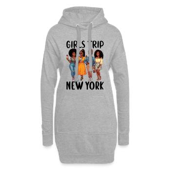 New York Girls Trip - Hoodie-Kleid - Grau meliert - Vorne