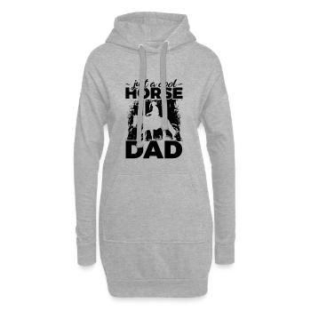 Pferde Vater - Hoodie-Kleid - Grau meliert - Vorne