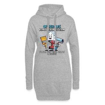 Offizielles Renovierungsteam Lustiger Heimwerker - Hoodie-Kleid - Grau meliert - Vorne