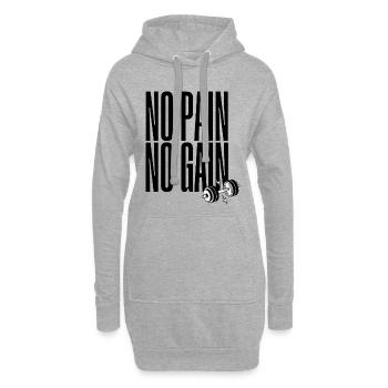 Dessin linéaire en flash d’haltère noir et blanc - Sweat-shirt à capuche long Femme - gris chiné - Devant