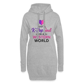 Juste une âme K Pop dans un monde occidental - Sweat-shirt à capuche long Femme - gris chiné - Devant