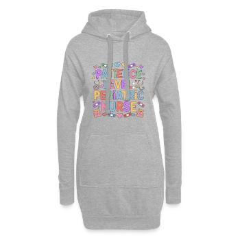 Infirmier pédiatrique Niveau patience Infirmier pédiatrique Infirmier infirmier pédiatrique - Sweat-shirt à capuche long Femme - gris chiné - Devant
