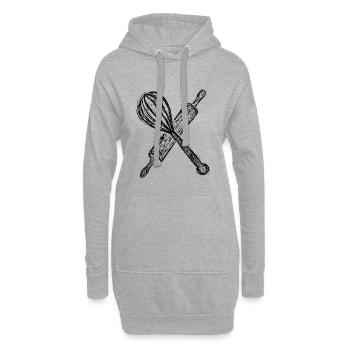 Nudelholz und Handmixer - Hoodie-Kleid - Grau meliert - Vorne