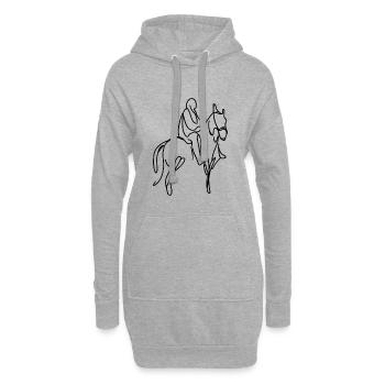 Reiter Zeichnung - Hoodie-Kleid - Grau meliert - Vorne