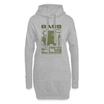Bassgitarrenliebhaber Bassist Streetwear - Hoodie-Kleid - Grau meliert - Vorne