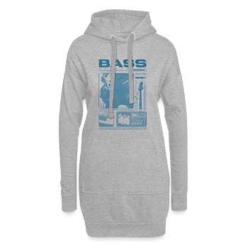Bassgitarrenliebhaber Bassist Streetwear - Hoodie-Kleid - Grau meliert - Vorne