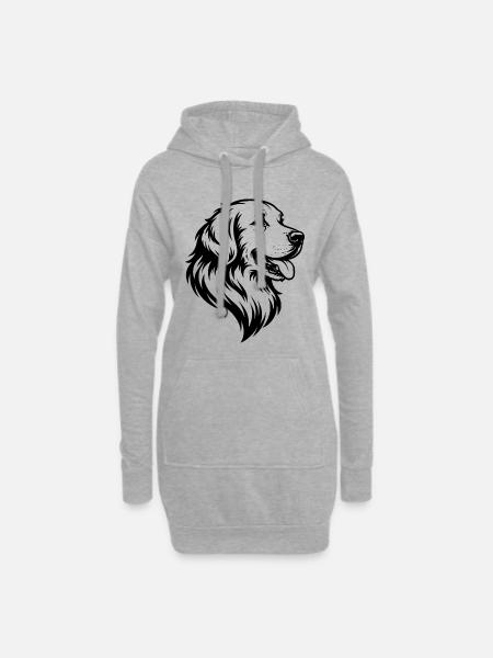 Golden Retriever - Hoodie Dress - heather grey