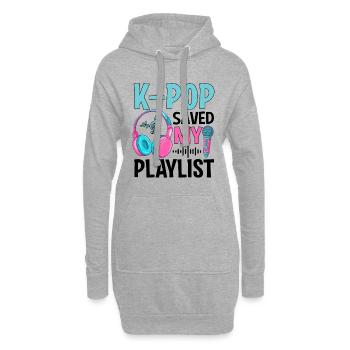 K-Pop Saved My Playlist - Hoodie-Kleid - Grau meliert - Vorne