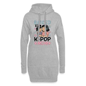 Élevée par une maman K-Pop - Sweat-shirt à capuche long Femme - gris chiné - Devant