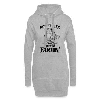 Grenouille, drôle, parfois je me fais juste pêtre - Sweat-shirt à capuche long Femme - gris chiné - Devant