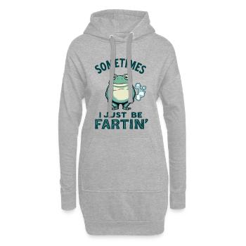 Grenouille, drôle, parfois je me fais juste pêtre - Sweat-shirt à capuche long Femme - gris chiné - Devant