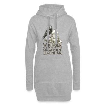 Wikinger Viking Legende Seemann Odin Rabe Kämpfer - Hoodie-Kleid - Grau meliert - Vorne