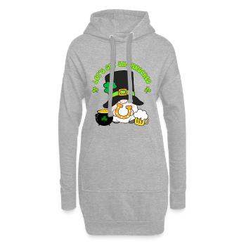 Lass uns den Kleeblatt bekommen, Leprechaun Tee - Hoodie-Kleid - Grau meliert - Vorne