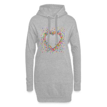 Konfetti im Herzen - Karneval im Blut Kostüm - Hoodie-Kleid - Grau meliert - Vorne
