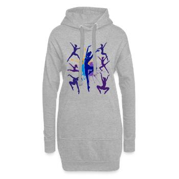 Gymnastique Gymnastique Acrobatie Gymnastique artistique - Sweat-shirt à capuche long Femme - gris chiné - Devant