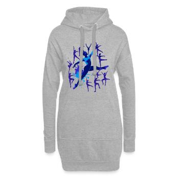 Gymnastique Gymnastique Acrobatie Gymnastique artistique - Sweat-shirt à capuche long Femme - gris chiné - Devant