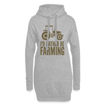 Traktor Fan Spruch I'D RATHER BE FARMING - Hoodie-Kleid - Grau meliert - Vorne