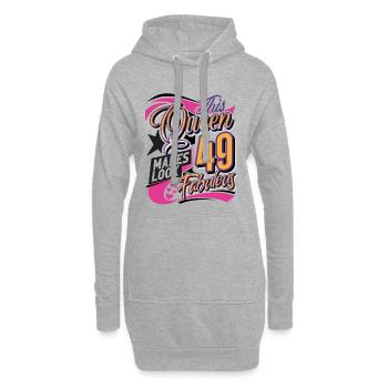 49. Geburtstag Queen - Hoodie-Kleid - Grau meliert - Vorne
