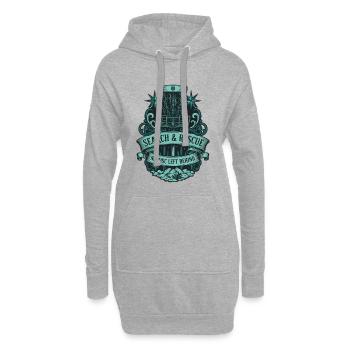Recherche et sauvetage : aucun disque laissé derrière Disc golf - Sweat-shirt à capuche long Femme - gris chiné - Devant