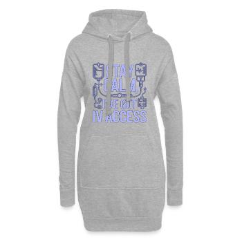 Infirmière en soins intensifs Reste calme J’ai une infirmière en soins aigus - Sweat-shirt à capuche long Femme - gris chiné - Devant
