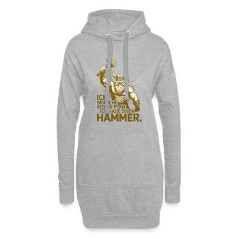 Légende viking viking marin Odin Raven Fighter - Sweat-shirt à capuche long Femme - gris chiné - Devant