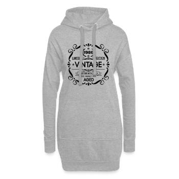 Vintage Limited Edition Born in 1986 Perfect Aged  - Hoodie-Kleid - Grau meliert - Vorne