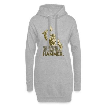 Légende viking viking marin Odin Raven Fighter - Sweat-shirt à capuche long Femme - gris chiné - Devant