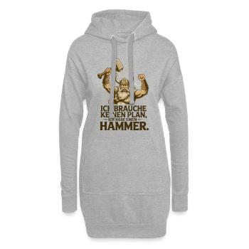 Légende viking viking marin Odin Raven Fighter - Sweat-shirt à capuche long Femme - gris chiné - Devant