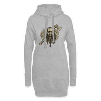 Légende viking viking marin Odin Raven Fighter - Sweat-shirt à capuche long Femme - gris chiné - Devant