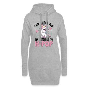 Je ne t’entends pas en écoutant de la K-Pop - Sweat-shirt à capuche long Femme - gris chiné - Devant