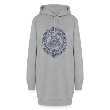 Amoureux du crochet, tricot, TOC Crochet obsessionnel - Sweat-shirt à capuche long Femme - gris chiné - Devant