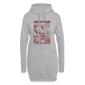 Guitariste Guitariste Rock Musicien streetwear - Sweat-shirt à capuche long Femme - gris chiné - Devant