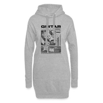 Guitariste Guitariste Rock Musicien streetwear - Sweat-shirt à capuche long Femme - gris chiné - Devant