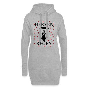 Heart Rain Girl Umbrella Romantic Love Art Design - Hoodie-Kleid - Grau meliert - Vorne