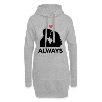 Amour minimal du cœur, petite amie de la Saint-Valentin Petit ami - Sweat-shirt à capuche long Femme - gris chiné - Devant