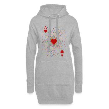 Herz As Konfetti Kostüm | Karneval Verkleidung - Hoodie-Kleid - Grau meliert - Vorne