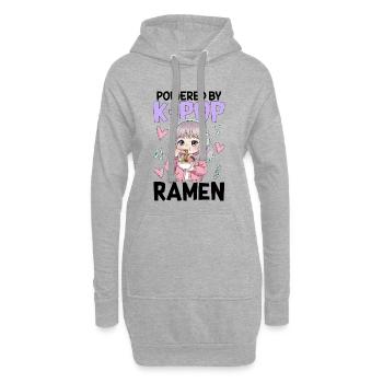 Propulsé par des ramen K-Pop - Sweat-shirt à capuche long Femme - gris chiné - Devant